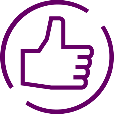 Purple icon thumbs up